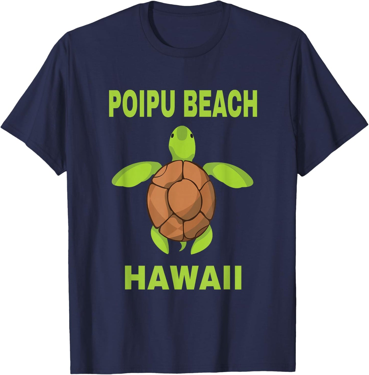 Poipu Beach Family Vacation Kauai Hawaii Sea Turtle T-Shirt - T-Shirt | Navy