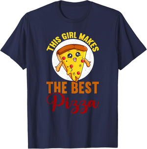 This Girl Makes The Best Pizza Funny Pizza Making T-Shirt - T-Shirt | Navy