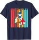 British Isles Sea Ireland Scotland Wales England Map Retro T-Shirt - T-Shirt | Navy