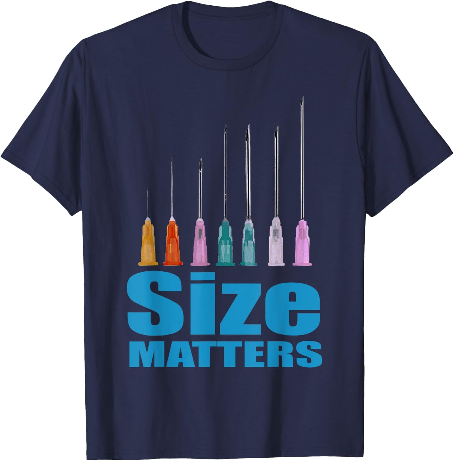 Nurse Classic Size Matter Funny T-Shirt - T-Shirt | Navy