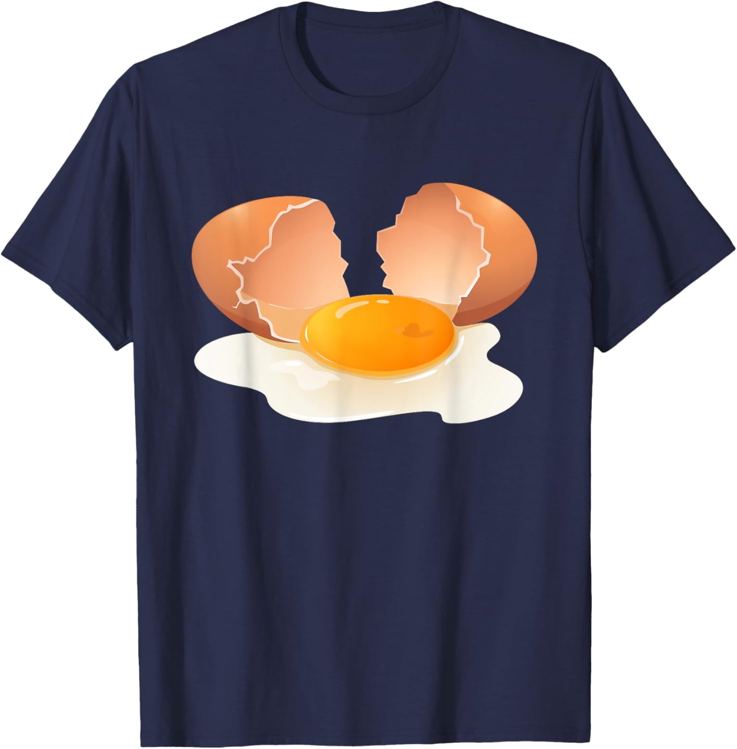 Egg Costume Broken egg Funny Christmas, Halloween Food Lover T-Shirt - T-Shirt | Navy