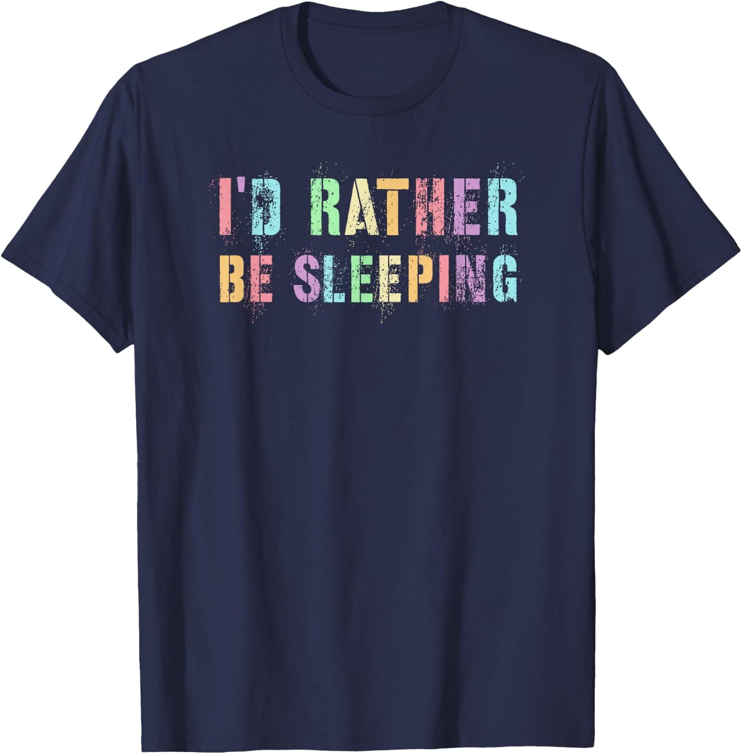 Cute I’D RATHER BE SLEEPING Hello 4th 5th 6th Grade Kids T-Shirt - T-Shirt | Navy
