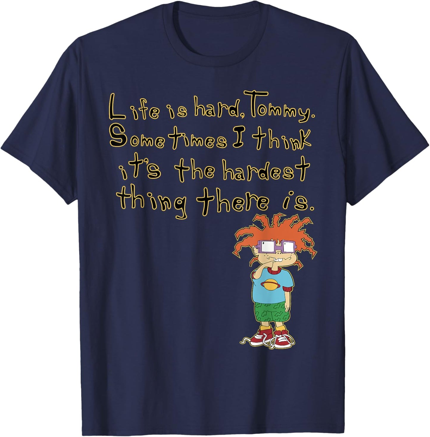 Mademark x Rugrats - Chuckie “Life is Hard, Tommy” Rugrats T-Shirt - T-Shirt | Navy