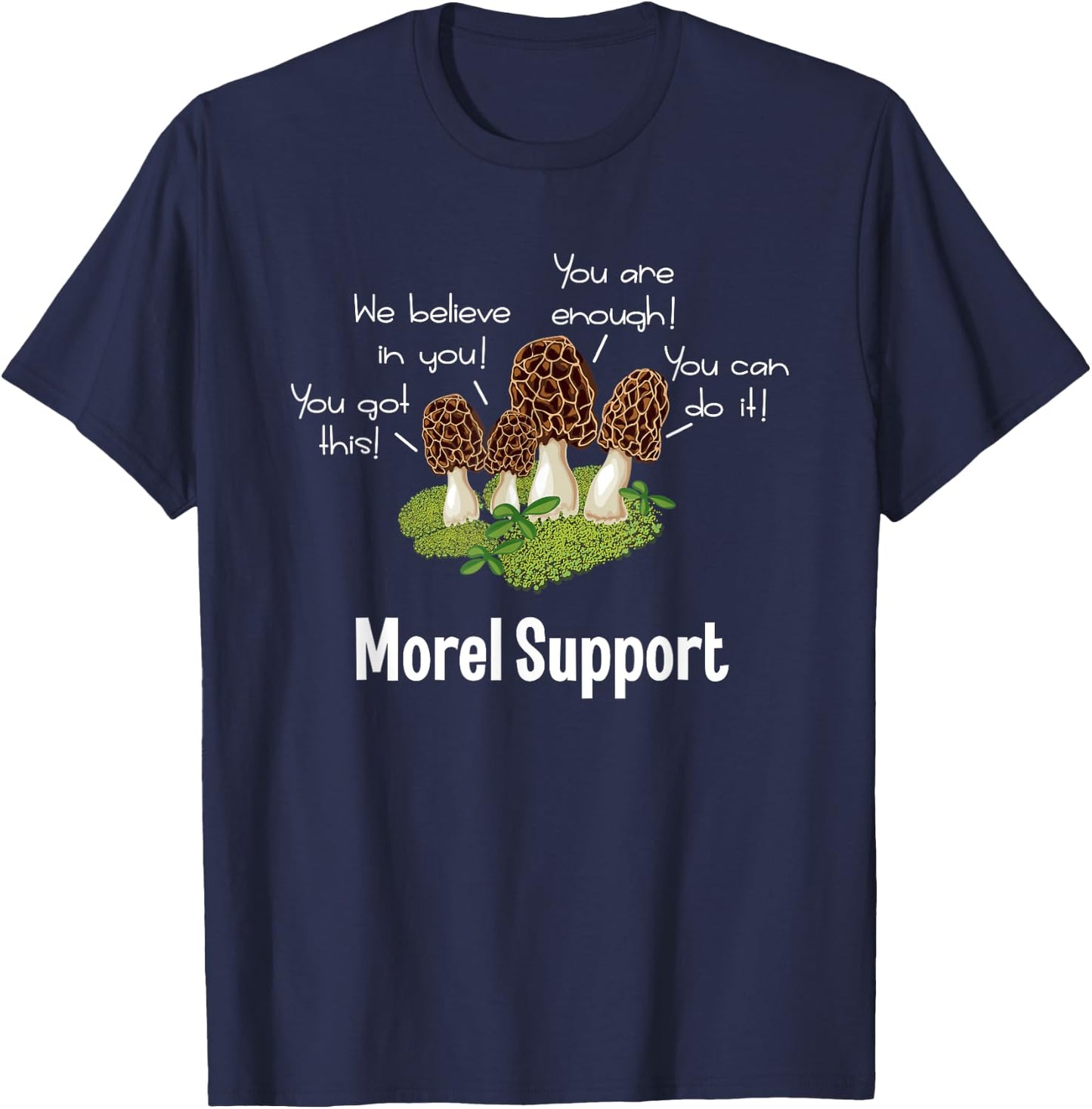 Morel Support Mushroom T-Shirt - T-Shirt | Navy