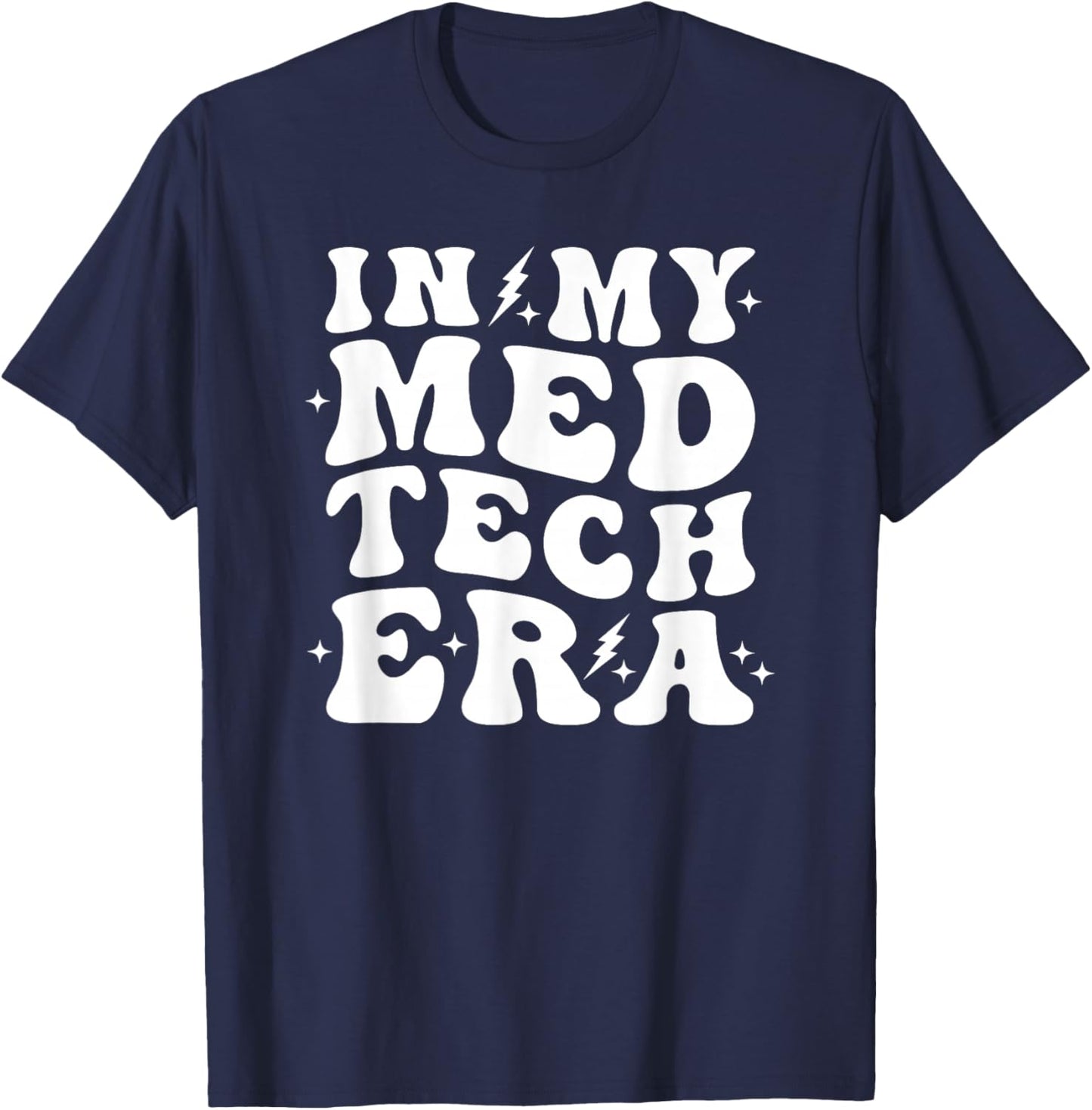 Med Tech Retro Groovy Healthcare Trendy Assisted Living T-Shirt - T-Shirt | Navy