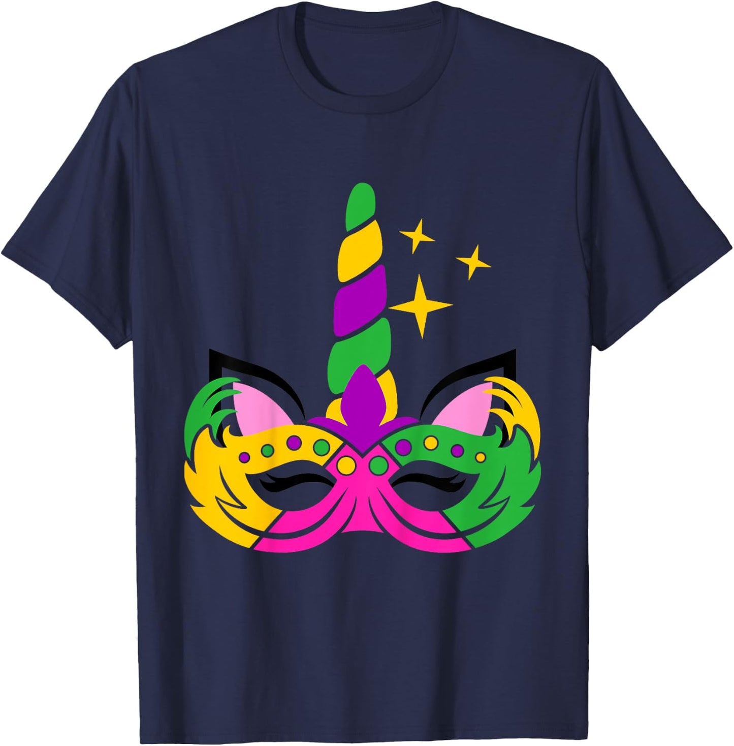Girls Mardi Gras Unicorn for Baby and Toddler T-Shirt - T-Shirt | Navy