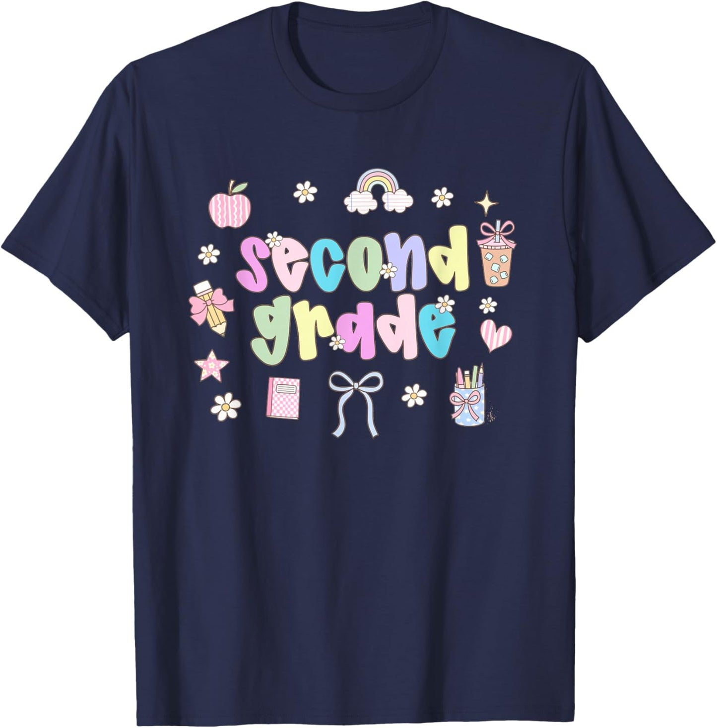 Retro Second Grade Dream Team Back To School Boys Girls T-Shirt - T-Shirt | Navy