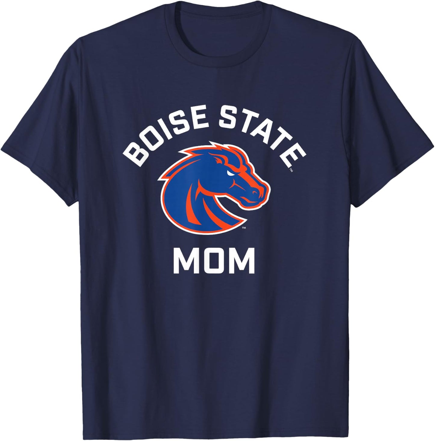 Boise State University BSU Broncos Arched Mom T-Shirt - T-Shirt | Navy