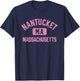 Nantucket Massachusetts MA Gym Style Distressed Pink Print T-Shirt - T-Shirt | Navy