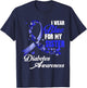 I Wear Blue For My Sister T1D Diabetes Awareness Blue Ribbon T-Shirt - T-Shirt | Navy