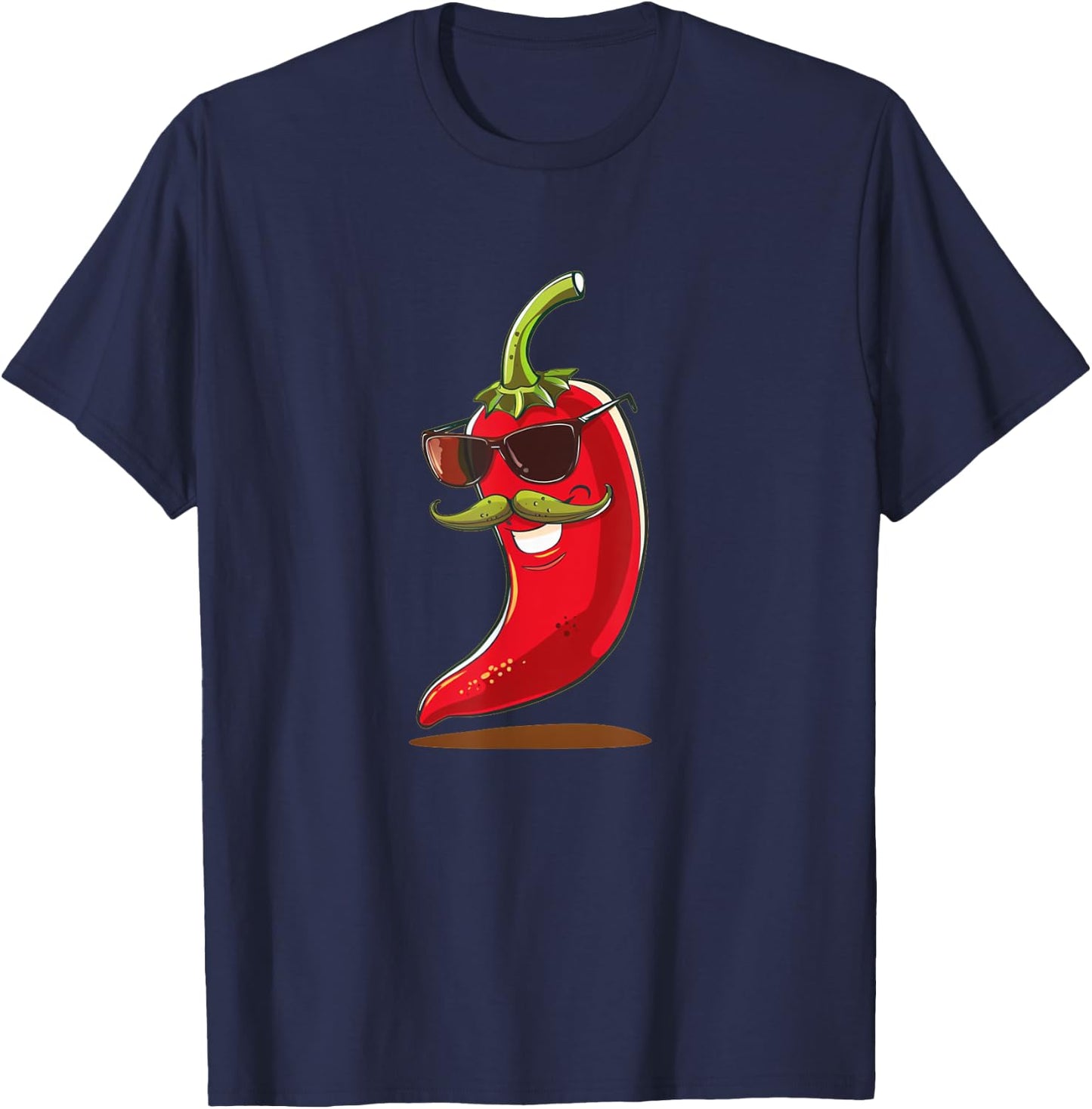 Cool Pepper with Mustache Beard Costume for Man and Woman T-Shirt - T-Shirt | Navy