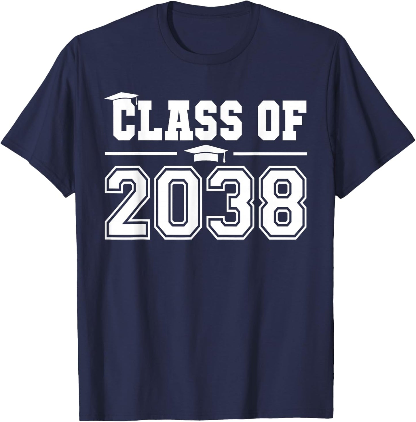 Class of 2038 Grow With Me First Day of School Graduation T-Shirt - T-Shirt | Navy