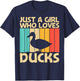 Funny Duck Design For Girls Kids Duck Farmer Hunting Lovers T-Shirt - T-Shirt | Navy