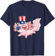 4th of July Cute Axolotl Independence Day USA glasses Hat Kids Men T-Shirt - T-Shirt | Navy