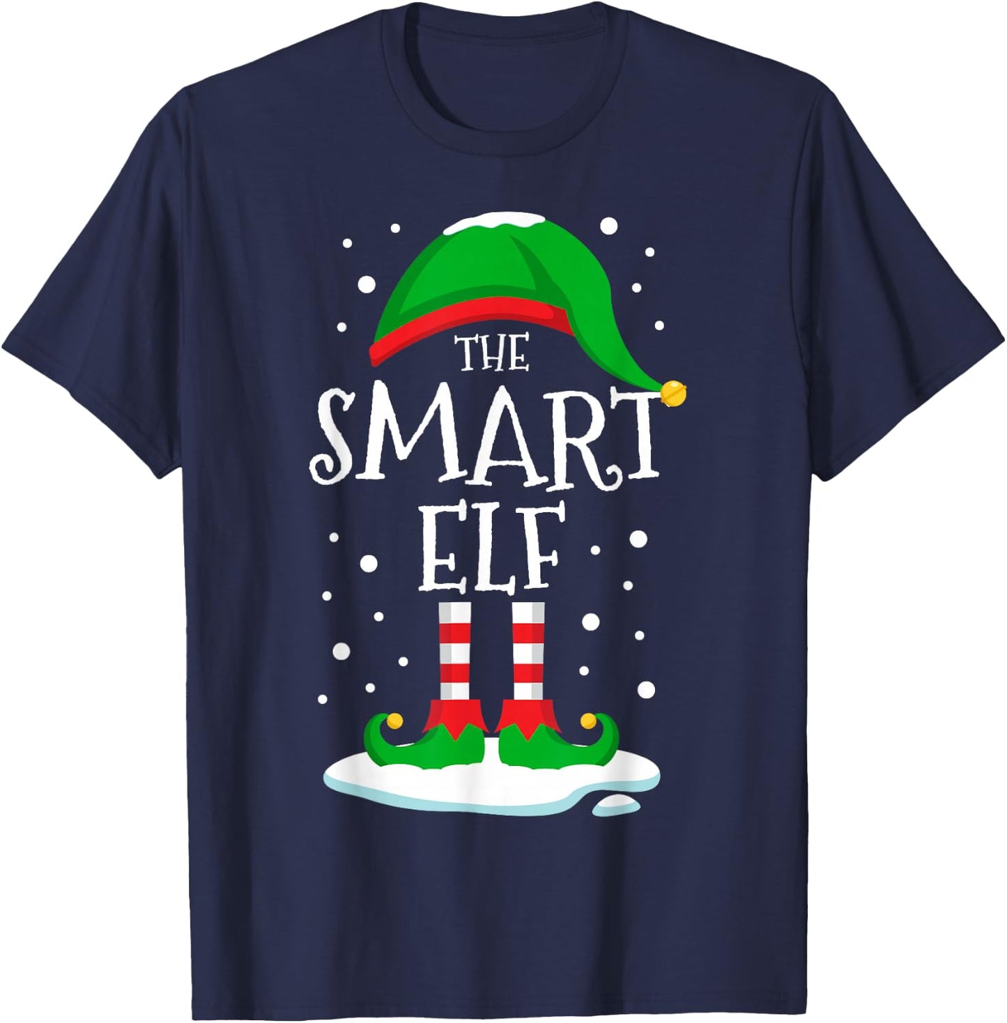 The Smart Elf Christmas Family Matching Xmas Wise Funny T-Shirt - T-Shirt | Navy