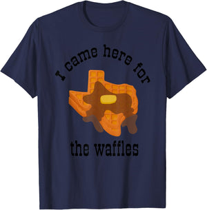 Funny Hotel Breakfast Texas Shaped Syrupy Buttered Waffles T-Shirt - T-Shirt | Navy