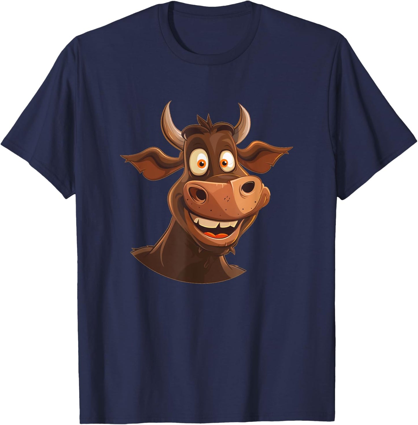Bullock Costume for funny Faces Lovers and Cattle Fans T-Shirt - T-Shirt | Navy