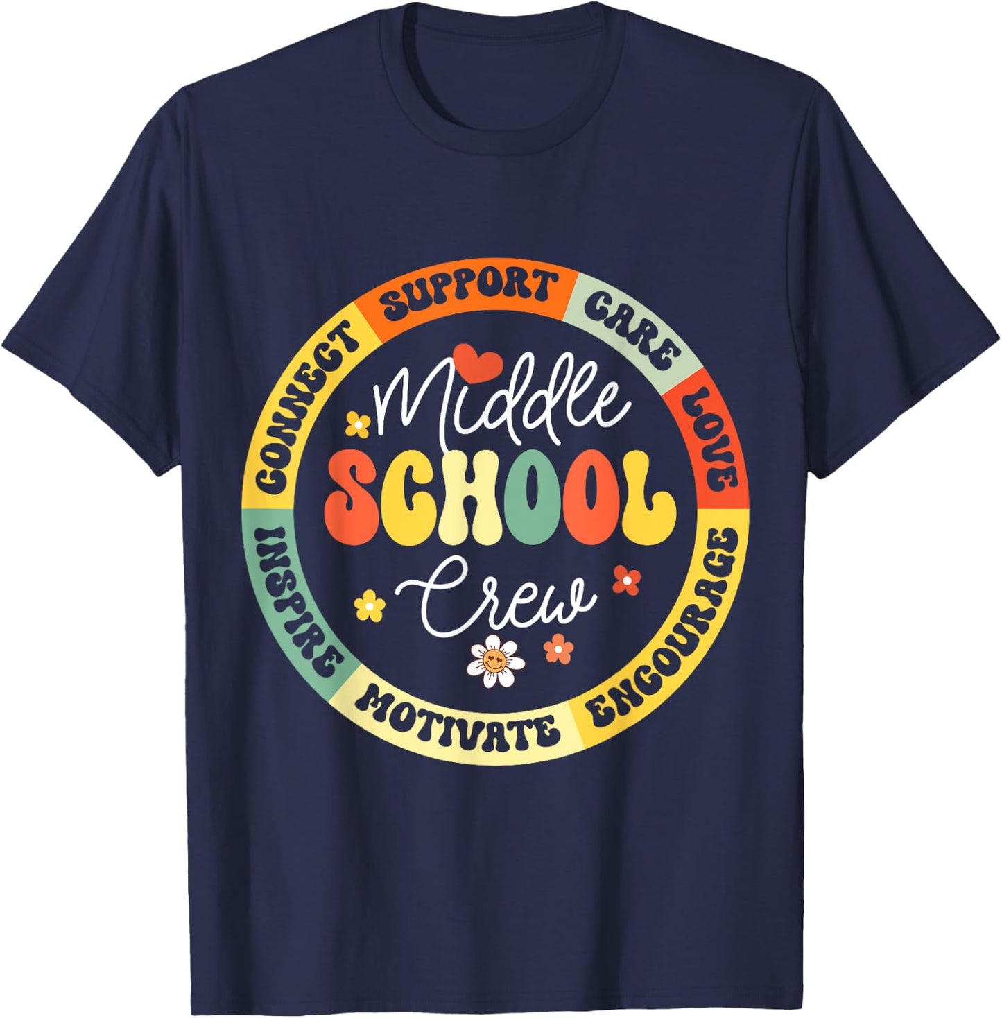Middle School Crew Back To School For Teacher T-Shirt - T-Shirt | Navy
