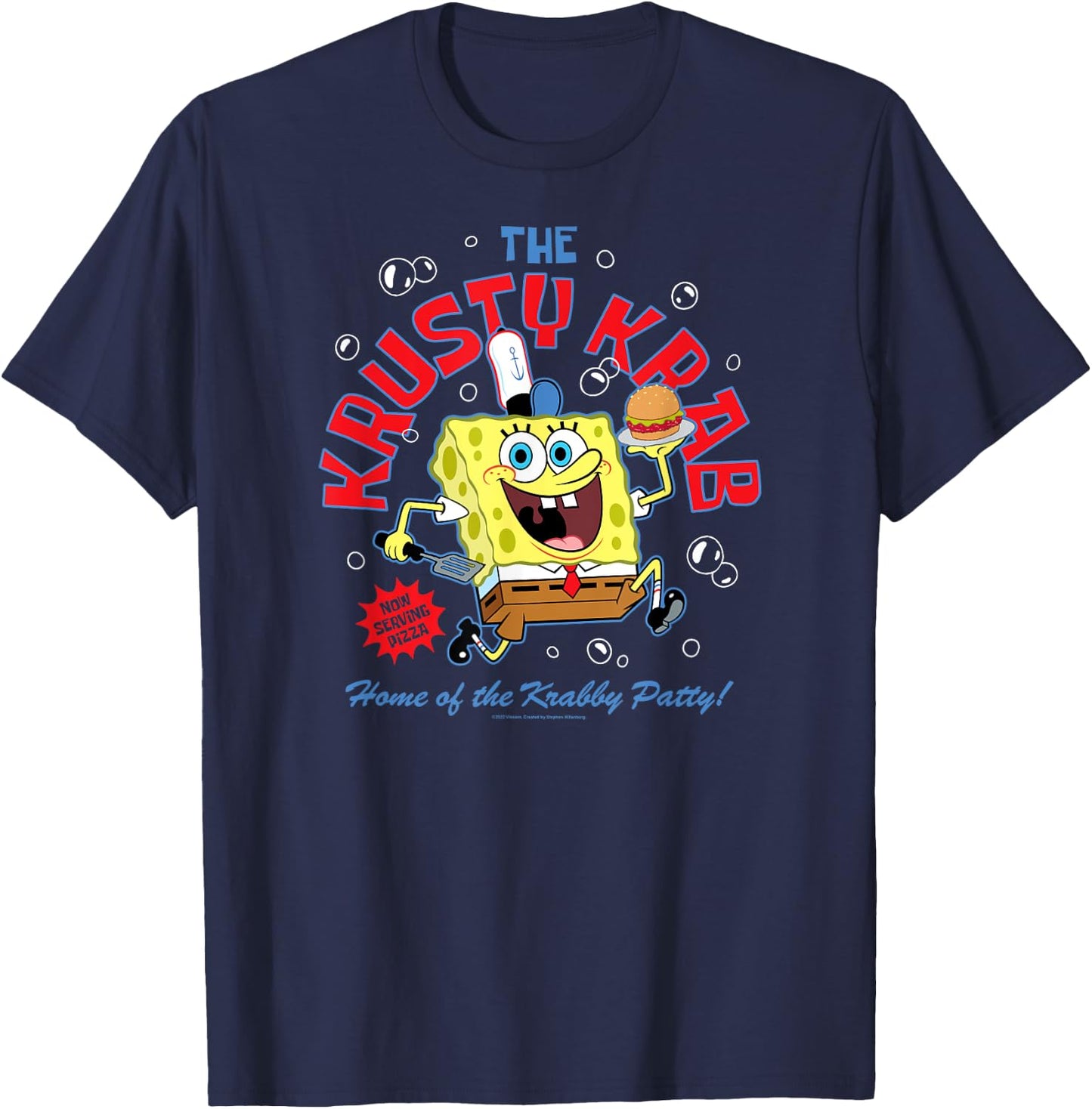 SpongeBob SquarePants - Krusty Krab Home of the Krabby Patty T-Shirt - T-Shirt | Navy