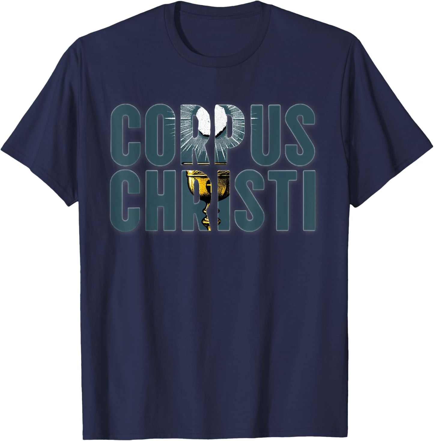 Eucharistic Consecration Traditional Latin Mass Catholic T-Shirt - T-Shirt | Navy
