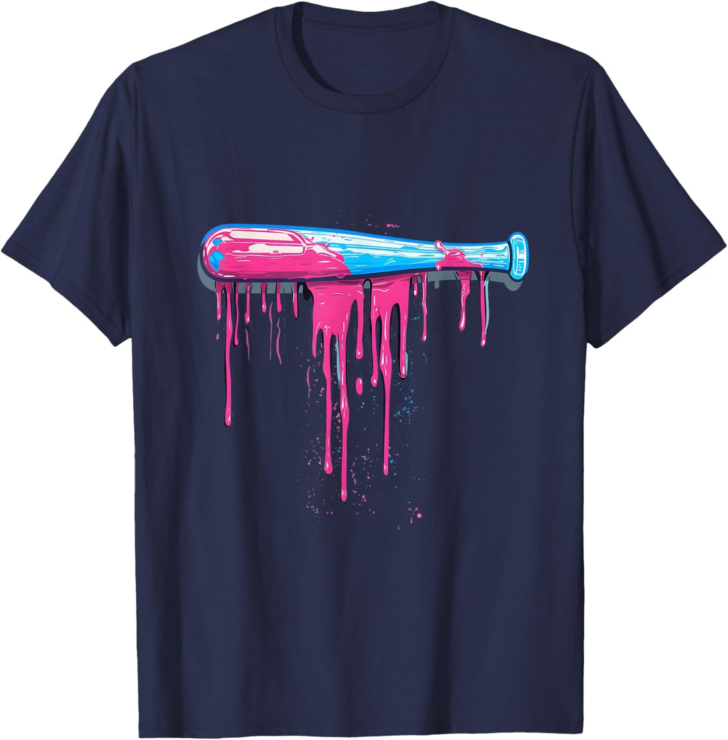 Baseball Bat with Sprinkles Drip Cool Boys T-Shirt - T-Shirt | Navy