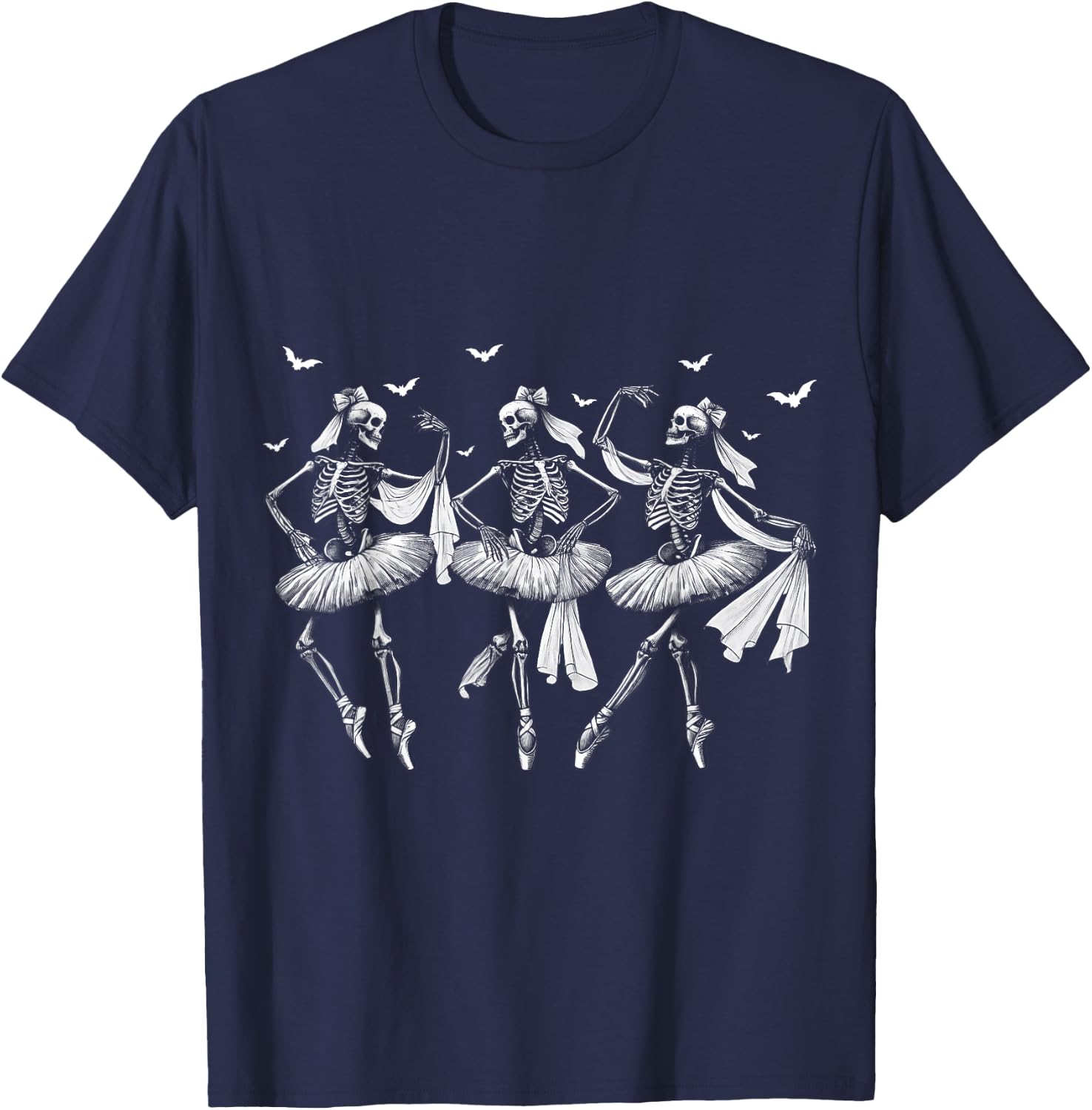 Skeleton Ballerinas Ballet Dance Cute Halloween Costume Girl T-Shirt - T-Shirt | Navy