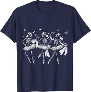 Skeleton Ballerinas Ballet Dance Cute Halloween Costume Girl T-Shirt - T-Shirt | Navy