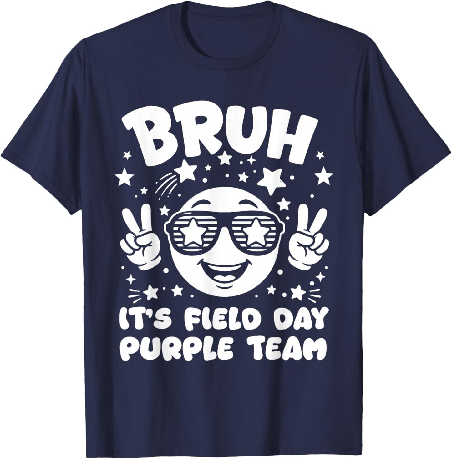 Purple Team Bruh It's Field Day 2026 Teacher Student Kids T-Shirt - T-Shirt | Navy