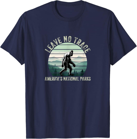 Bigfoot Hike Like Sasquatch Leave No Trace Hiker Camper T-Shirt - T-Shirt | Navy