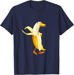 Banana Duck. Funny Anthropomorphic Fruit Animals T-Shirt - T-Shirt | Navy