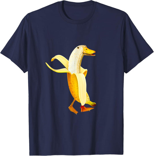 Banana Duck. Funny Anthropomorphic Fruit Animals T-Shirt - T-Shirt | Navy