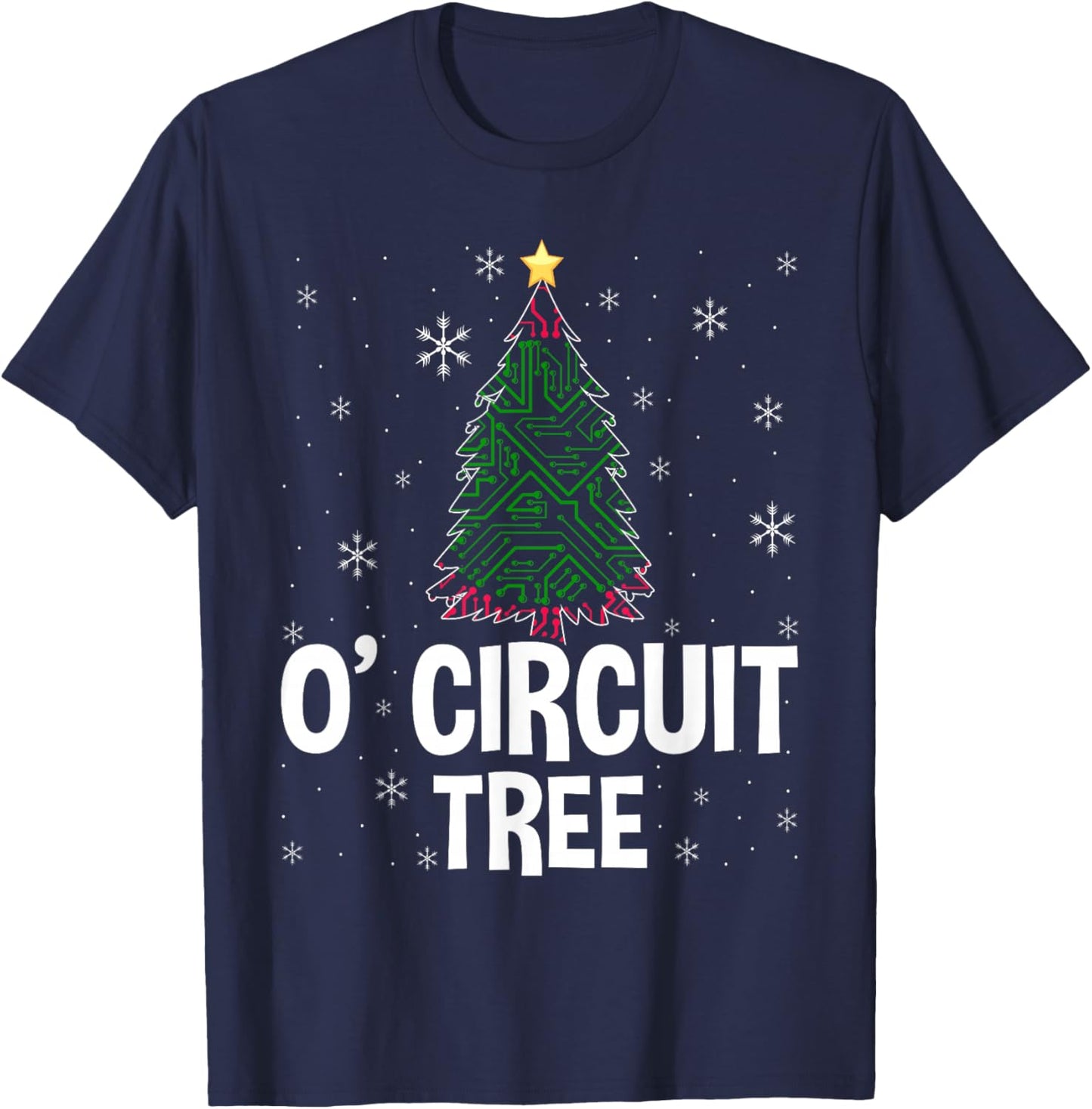 O' Circuit Tree Funny Engineering Expert Christmas Party T-Shirt - T-Shirt | Navy