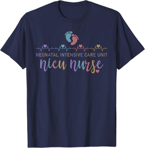 NICU Nurse Neonatal ICU Nurse Infant Care Specialist Newborn T-Shirt - T-Shirt | Navy