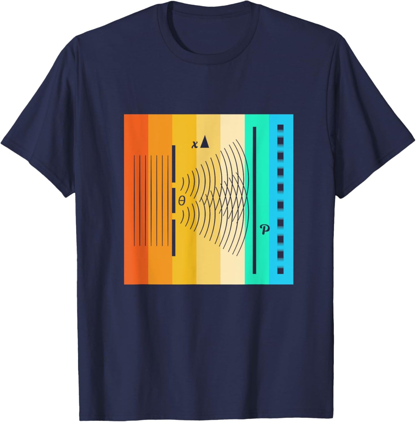 Retro Quantum Physics Quantum Double Slit Experiment T-Shirt - T-Shirt | Navy