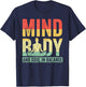 Mind Body And Soul In Balance Yoga Meditation T-Shirt - T-Shirt | Navy