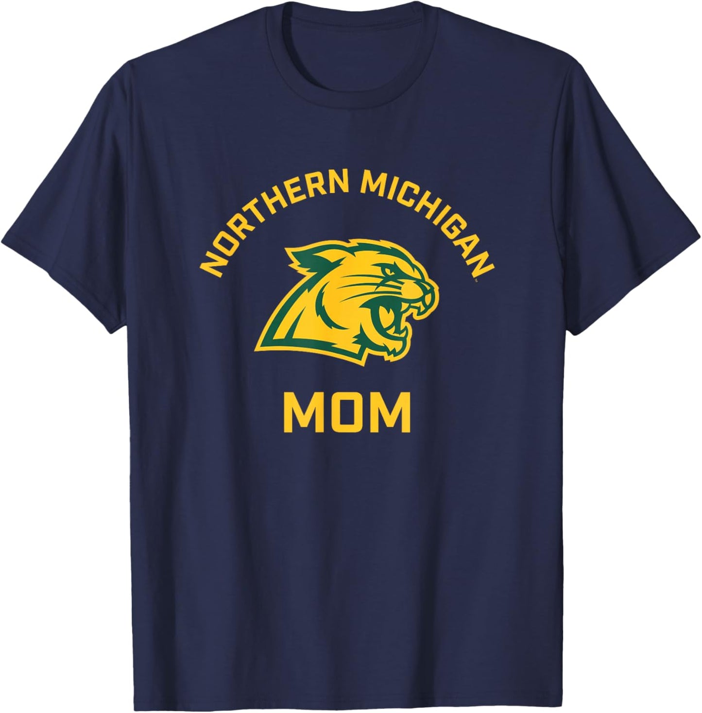 Northern Michigan University NMU Wildcats Arched Mom T-Shirt - T-Shirt | Navy