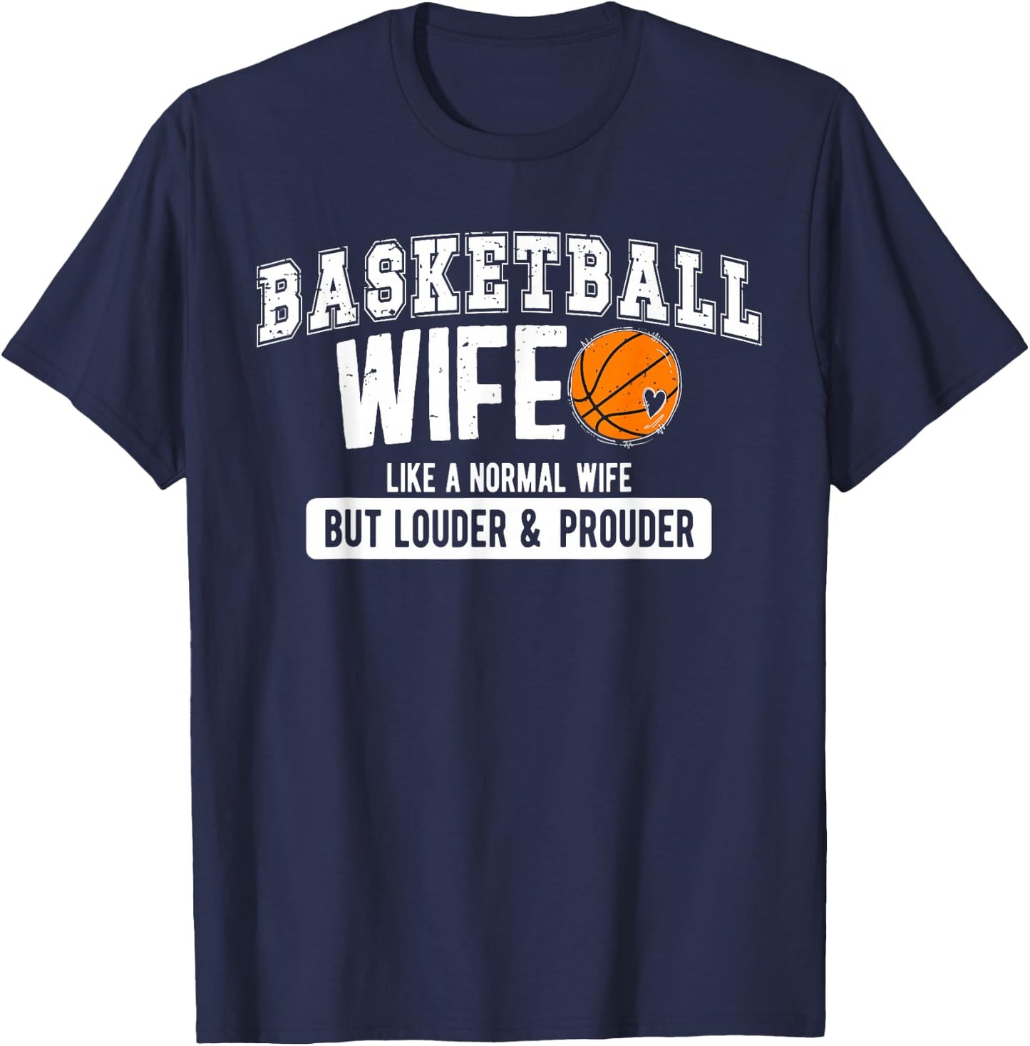 Basketball Coach Wife Funny Wife Of A Basketball Coach T-Shirt - T-Shirt | Navy
