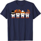 Thanksgiving Dental Tooth Characters cute Dentist turkey T-Shirt - T-Shirt | Navy