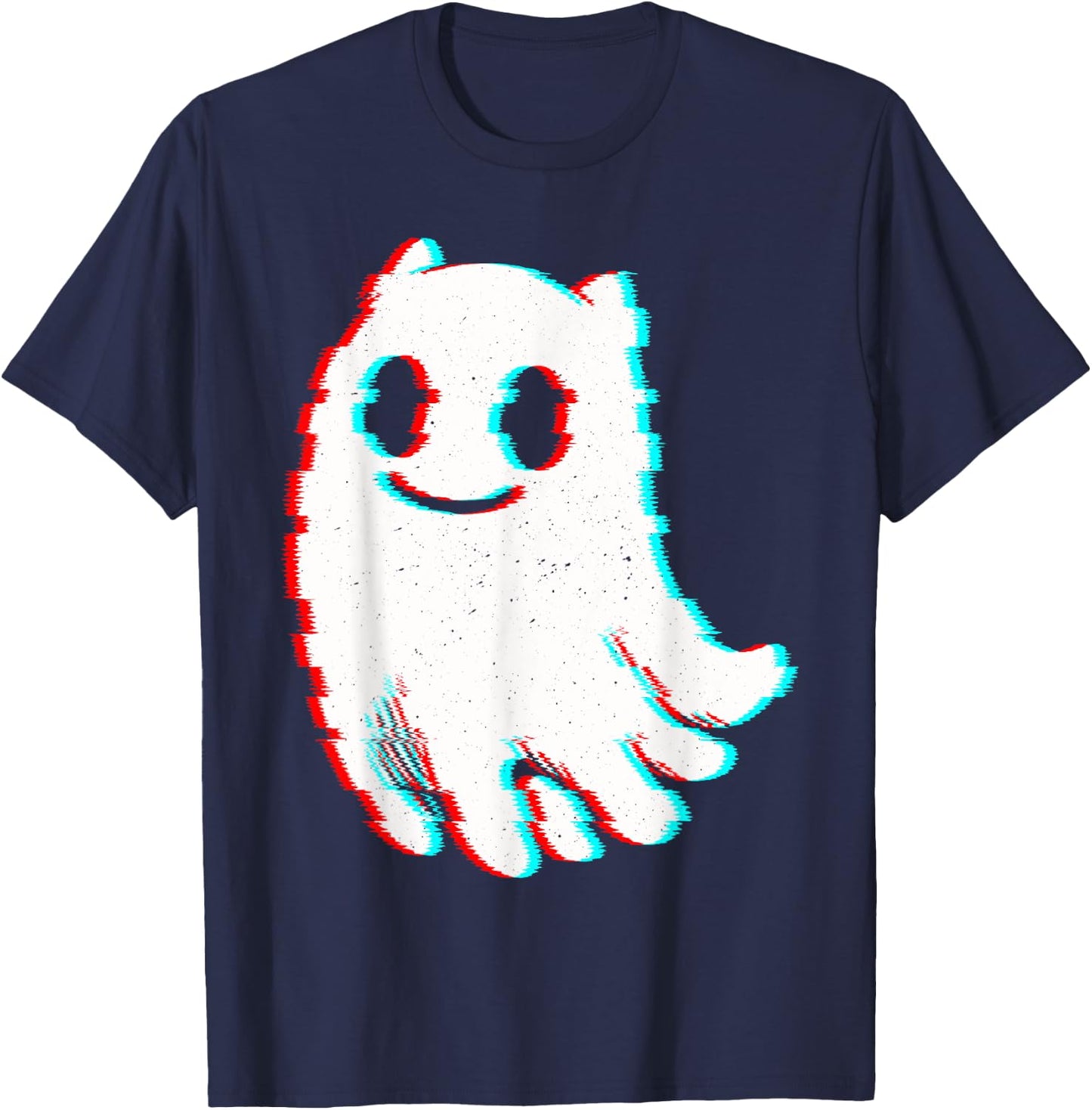 Funny Cat Ghost Vaporwave Outfit Techno Rave EDM Music T-Shirt - T-Shirt | Navy