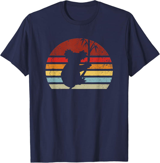 Retro Sunset Koala Bear Australian Wildlife Eucalyptus T-Shirt - T-Shirt | Navy