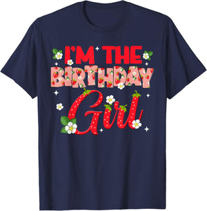 Im The Birthday Girl Strawberry Berry Sweet One Two T-Shirt - T-Shirt | Navy