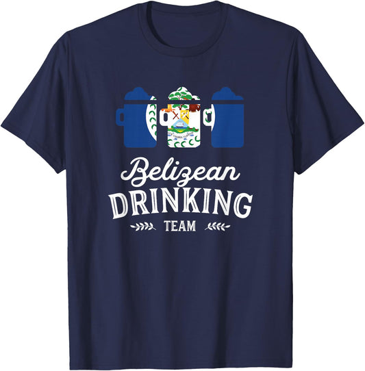 Beer Belize Drinking Team Casual T-Shirt - T-Shirt | Navy