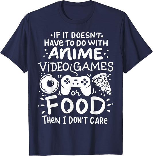 Anime Video Games Gamer Food Gift T-Shirt - T-Shirt | Navy