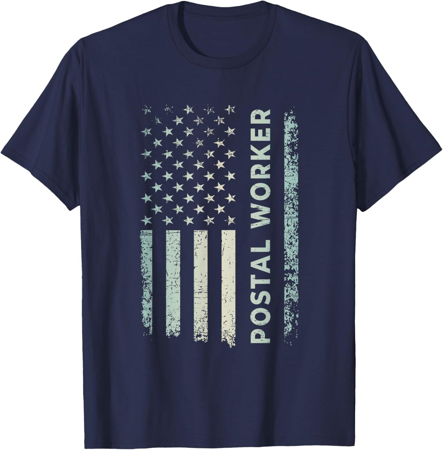 American Postal Worker Patriotic USA Flag T-Shirt - T-Shirt | Navy