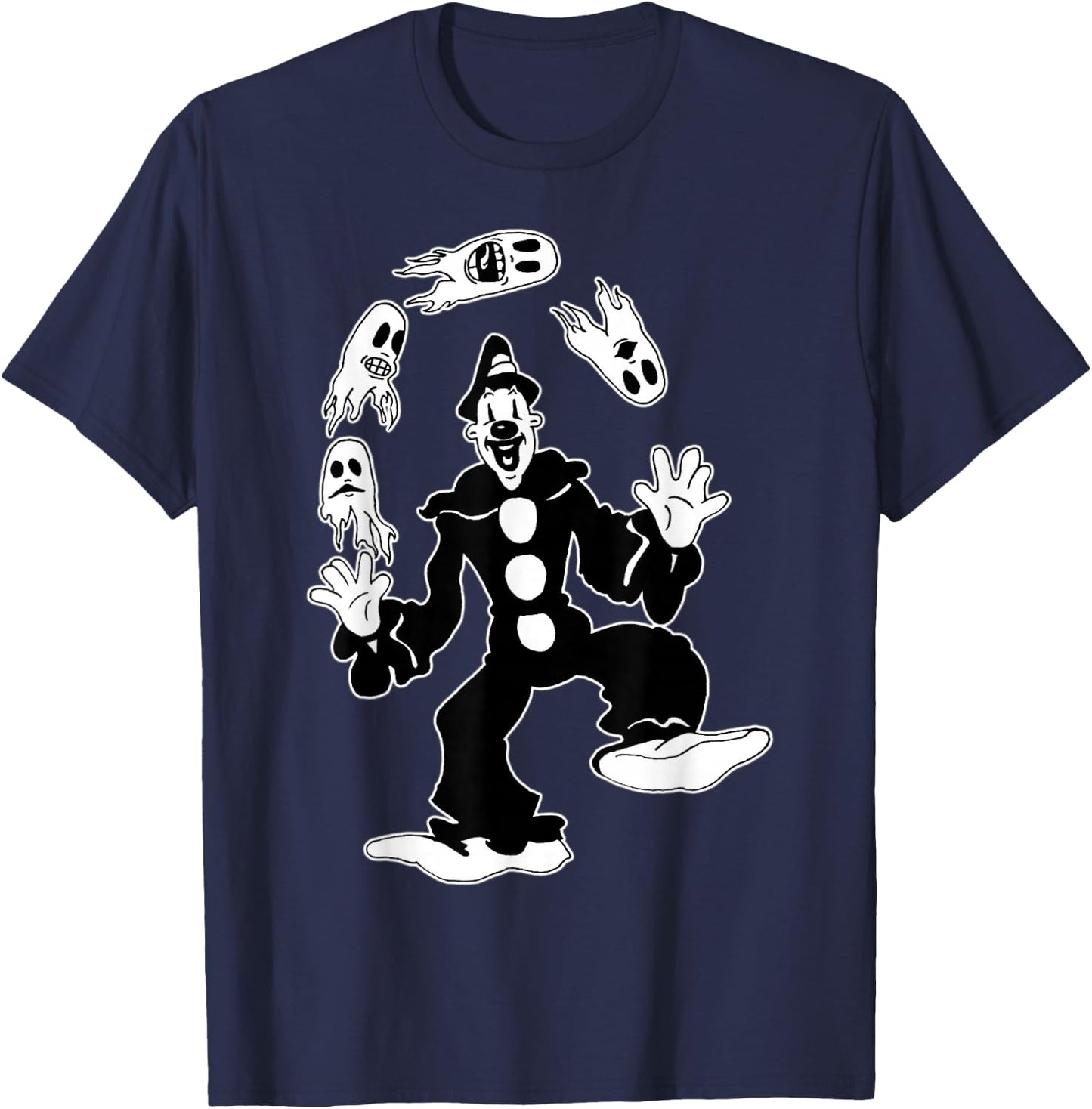 Koko the Clown Juggling Ghosts T-Shirt - T-Shirt | Navy