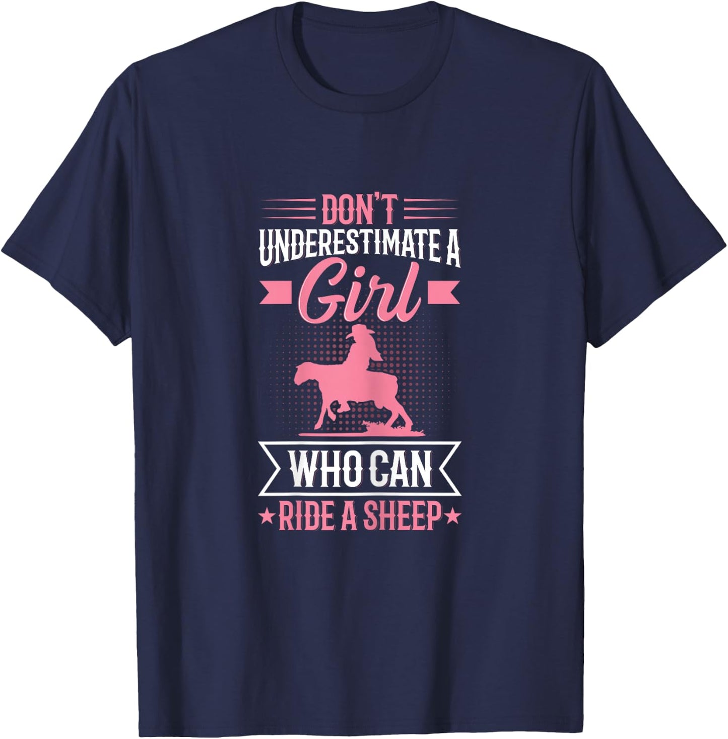 Youth Rodeo Mutton Busting Quote for a Mutton Buster Girl T-Shirt - T-Shirt | Navy