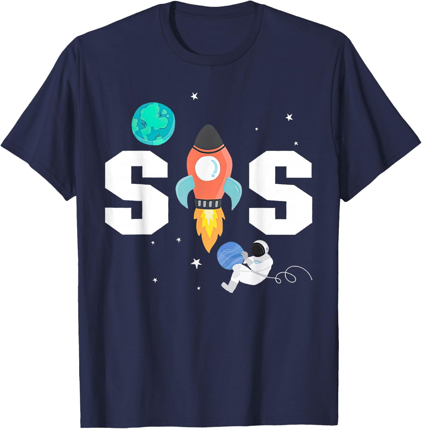 Sister of the Astronaut Space Theme Birthday Family Matching T-Shirt - T-Shirt | Navy