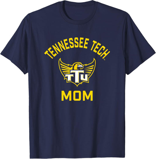 Tennessee Tech Golden Eagles Arched Mom T-Shirt - T-Shirt | Navy