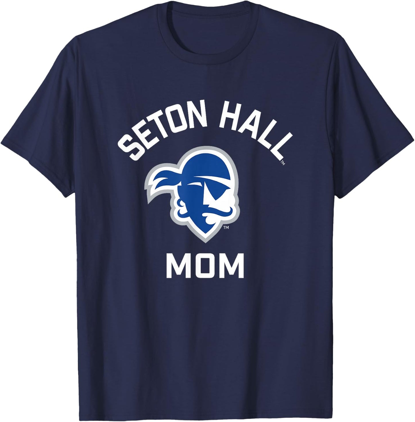 Seton Hall University SHU Pirates Arched Mom T-Shirt - T-Shirt | Navy