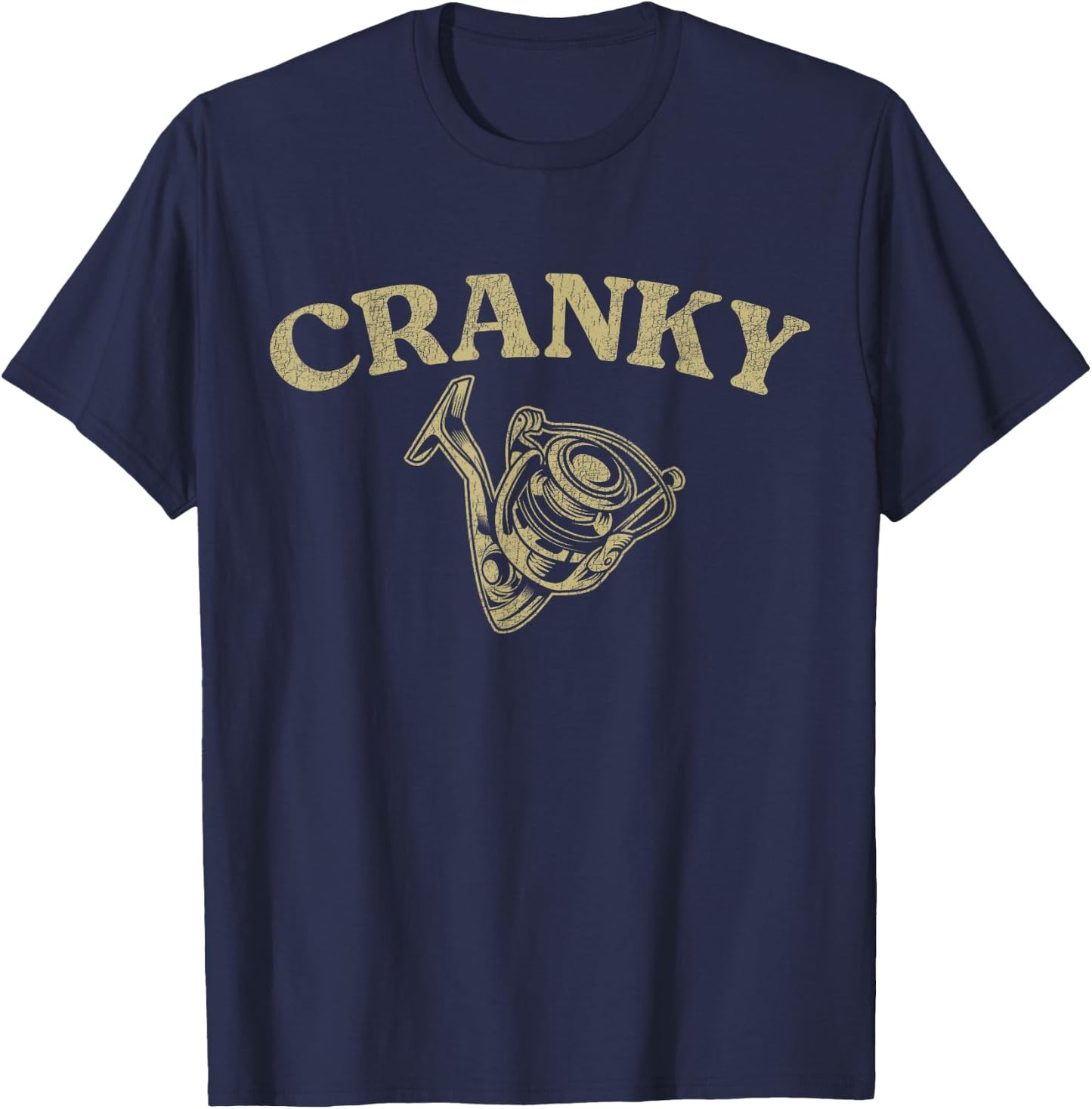 Crankbait Fishing Lure Funny Cranky Men Fishing T-Shirt - T-Shirt | Navy